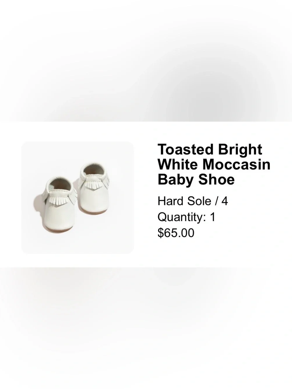 Freshly Picked Baby Girl Size 4 White Classic Moccasin Shoe